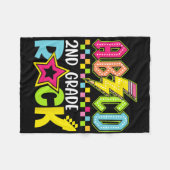 Couverture Polaire Funny Back To School Lightning Bolt 2nd Grade Rock (Devant (Horizontal))