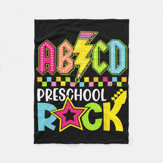 Couverture Polaire Funny Back To School Lightning Bolt Preschool Rock (Devant)