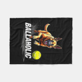 Couverture Polaire Funny Ballaholic Belgian Shepherd Dog Chasing Mali (Devant (Horizontal))