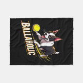 Couverture Polaire Funny Ballaholic Boston Terrier Dog Chasing Bostie (Devant (Horizontal))