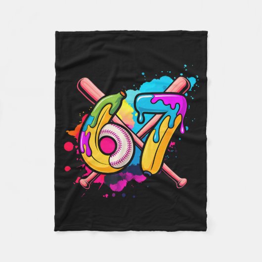 Couverture Polaire Funny Banana Baseball 67 Ice Cream Drip Meme (Devant)