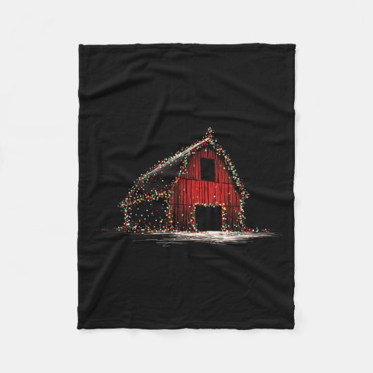 Couverture Polaire Funny Barn Christmas Graphics Lights Lover Farm Fa (Devant)