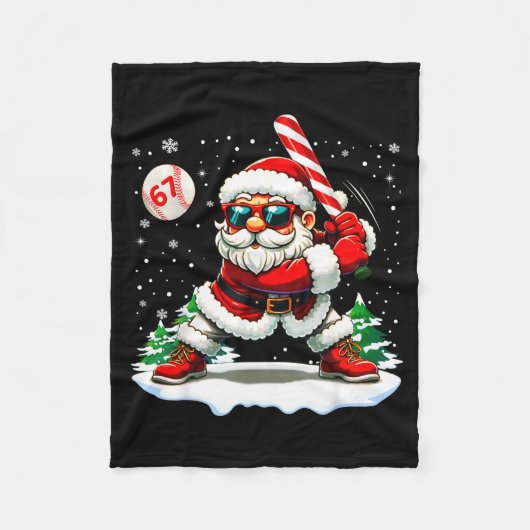 Couverture Polaire Funny Baseball Santa 67 Christmas Xmas Pajamas Boy (Devant)