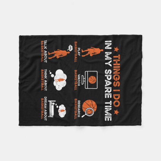 Couverture Polaire Funny Basketball Things I Do In My Spare Time Bask (Devant (Horizontal))