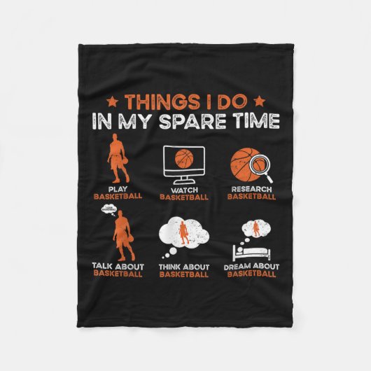 Couverture Polaire Funny Basketball Things I Do In My Spare Time Bask (Devant)