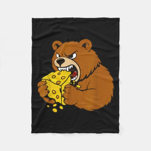 Couverture Polaire Funny Bear Eating Cheese Illustration For Food Lov (Devant)