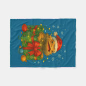 Couverture Polaire Funny Bearded Dragons Santa Christmas Tree Lights  (Devant (Horizontal))