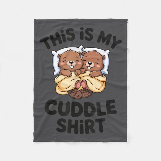 Couverture Polaire Funny Beaver Couple This Is My Cuddle  (Devant)