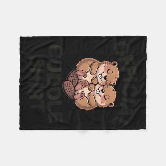 Couverture Polaire Funny Beavers Hugging Cuddle  (Devant (Horizontal))