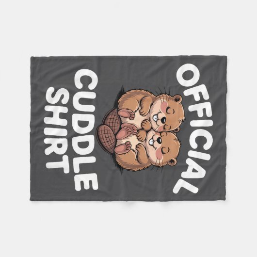 Couverture Polaire Funny Beavers Hugging Cuddle  (Devant (Horizontal))