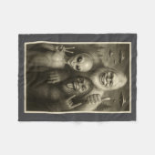 Couverture Polaire Funny Bigfoot, Alien, & Yeti Sasquatch Rock On (Devant (Horizontal))