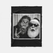 Couverture Polaire Funny Bigfoot Photobooth With Santa Christmas Xmas (Devant)