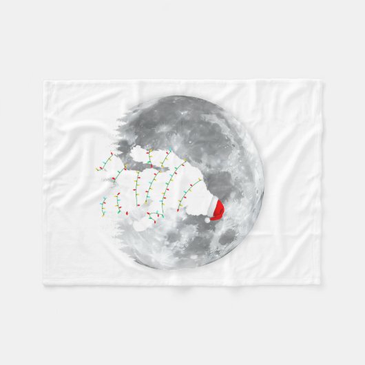 Couverture Polaire Funny Bigfoot Santa Moon Christmas Lights Xmas Sas (Devant (Horizontal))