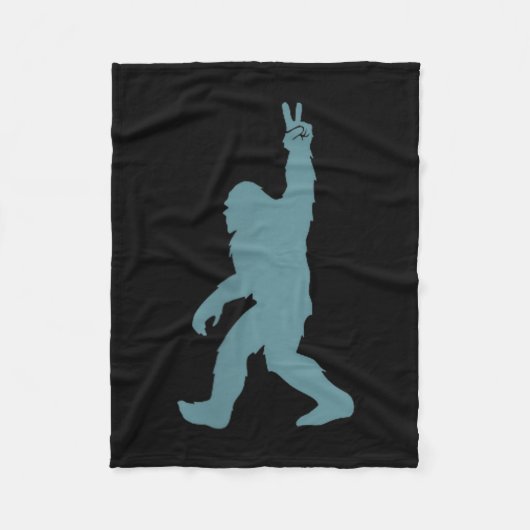 Couverture Polaire Funny Bigfoot Sasquatch Peace Sign Big Foot Squatc (Devant)