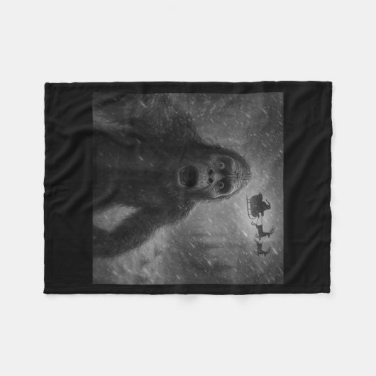 Couverture Polaire Funny Bigfoot Sasquatch Selfie Santa Claus Xmas Ch (Devant (Horizontal))