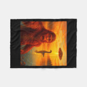 Couverture Polaire Funny Bigfoot Selfie With Loch Ness Monster And Uf (Devant (Horizontal))