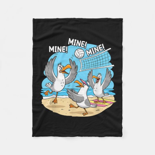 Couverture Polaire Funny Bird Playing Volleyball Mine Game Day Vibes (Devant)