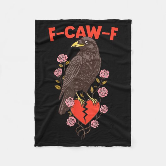 Couverture Polaire Funny Black Bird F-caw-f Anti Valentines Day Singl (Devant)