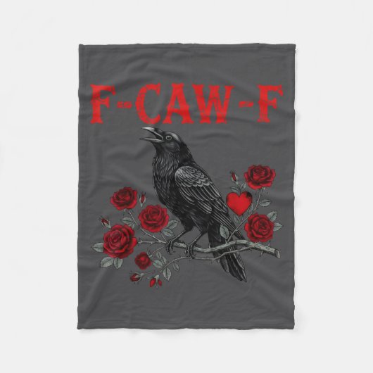 Couverture Polaire Funny Black Bird F-caw-f Anti Valentines Day Singl (Devant)