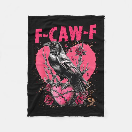 Couverture Polaire Funny Black Bird F-caw-f Anti Valentines Day Singl (Devant)