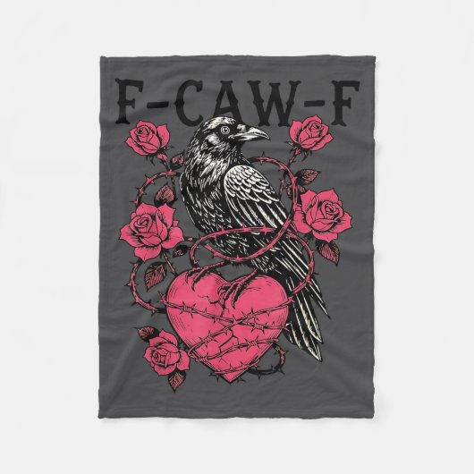 Couverture Polaire Funny Black Bird F-caw-f Anti Valentines Day Singl (Devant)