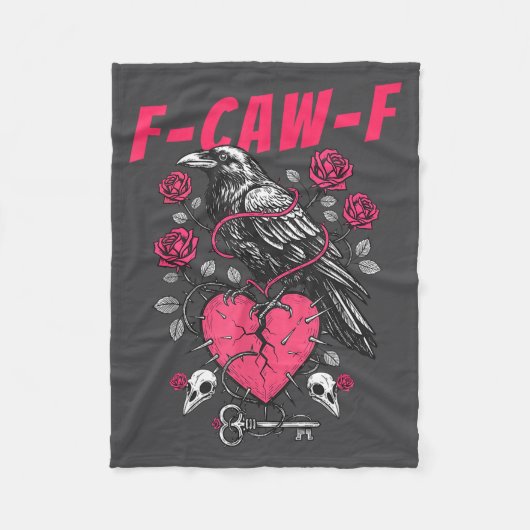 Couverture Polaire Funny Black Bird F-caw-f Anti Valentines Day Singl (Devant)