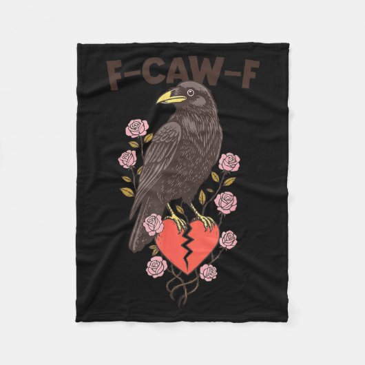 Couverture Polaire Funny Black Bird F-caw-f Anti Valentines Day Singl (Devant)