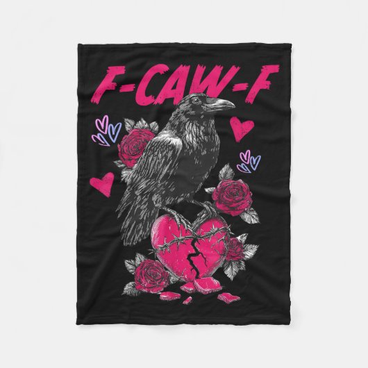 Couverture Polaire Funny Black Bird F-caw-f Anti Valentines Day Singl (Devant)