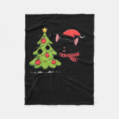 Couverture Polaire Funny Black Ca Pushing Christmas Tree Over Cat Wha (Devant)