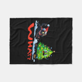 Couverture Polaire Funny Black Cat Chasing Christmas Tree Over Cat Wh (Devant (Horizontal))