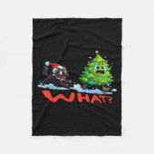 Couverture Polaire Funny Black Cat Chasing Christmas Tree Over Cat Wh (Devant)
