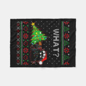 Couverture Polaire Funny Black Cat Gift Pushing Christmas Tree Over C (Devant (Horizontal))