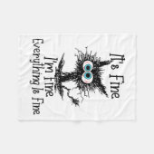 Couverture Polaire Funny Black Cat It's Fine Im Fine Tout est wifi (Devant (Horizontal))