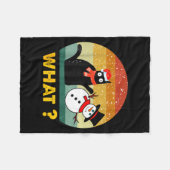 Couverture Polaire Funny Black Cat Pushing Snowman Xmas Winter Costum (Devant (Horizontal))