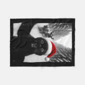 Couverture Polaire Funny Black Cat Selfie With Santa Christmas Men Wo (Devant (Horizontal))