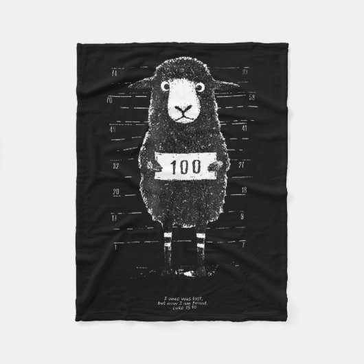 Couverture Polaire Funny Black Sheep Mugshot Lost But Found Humor Fun (Devant)