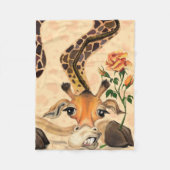 Couverture Polaire Funny Blanche polaire Gentleman Giraffe avec Rose (Devant)