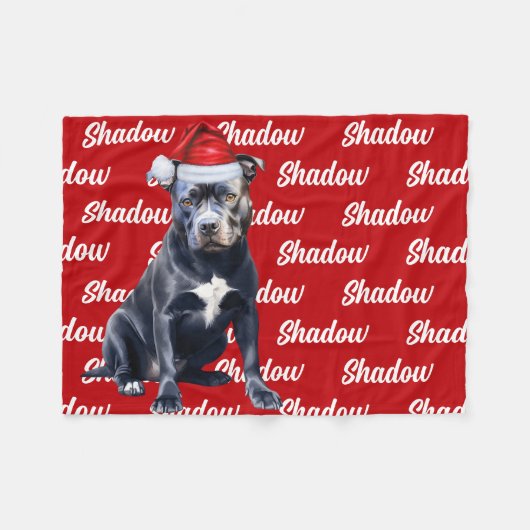 Couverture Polaire Funny Bluenose Pitbull Nom du chien Motif Noël (Devant (Horizontal))