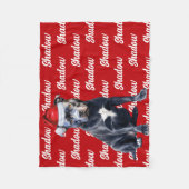 Couverture Polaire Funny Bluenose Pitbull Nom du chien Motif Noël (Devant)