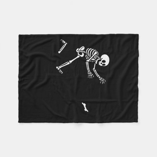 Couverture Polaire Funny Border Collie Running Skeleton Halloween (Devant (Horizontal))