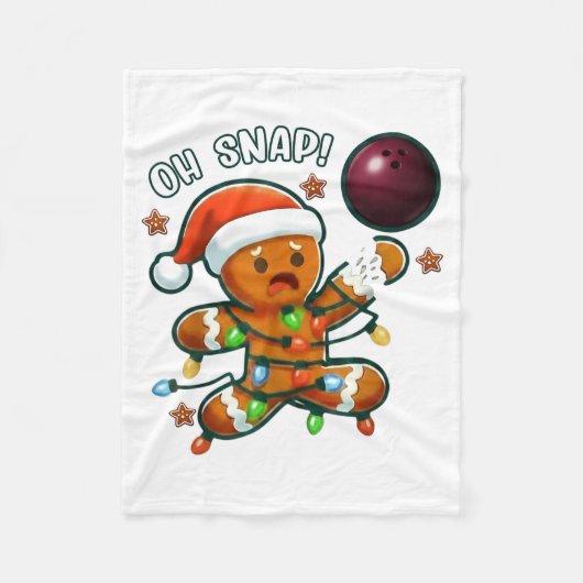 Couverture Polaire Funny Bowling Gingerbread Cookie Lights Oh Snap Gi (Devant)
