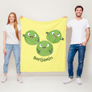 Couverture Polaire Funny Brussels sprouts légumes caricature