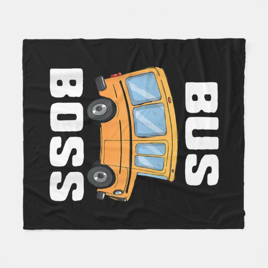 Couverture Polaire Funny Bus Boss School Bus Driver (Devant (Horizontal))