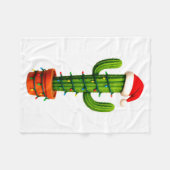 Couverture Polaire Funny Cactus Santa Hat Xmas Tree Lights Merry Chri (Devant (Horizontal))