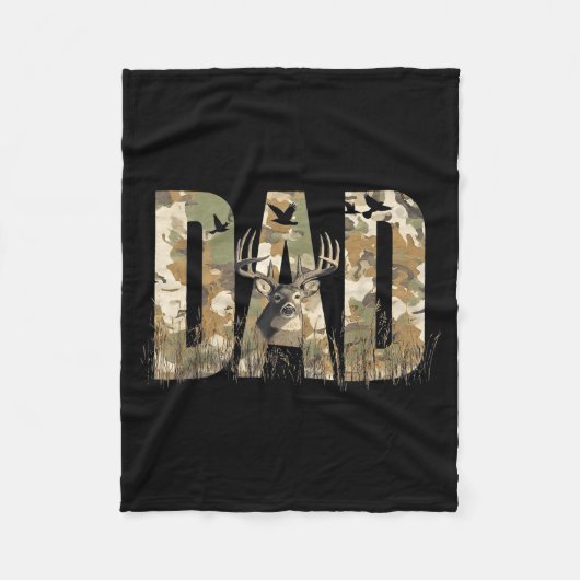 Couverture Polaire Funny Camo Dad Hunting Camouflage Deer Father's Da (Devant)