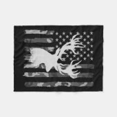Couverture Polaire Funny Camouflage Usa Drapeau blanc Buck Deer Hunt (Devant (Horizontal))