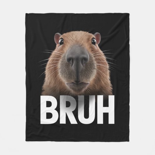 Couverture Polaire Funny Capybara Bruh (Devant)