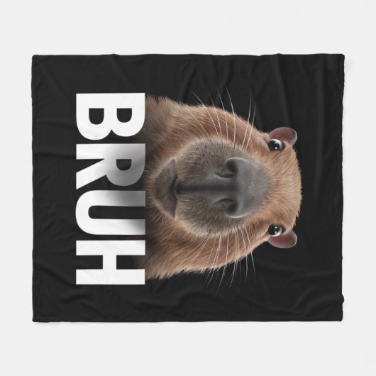 Couverture Polaire Funny Capybara Bruh (Devant (Horizontal))