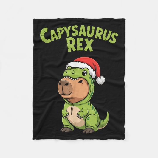 Couverture Polaire Funny Capybara T-rex Costume Christmas Kids Boys (Devant)