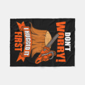 Couverture Polaire Funny Carpenter Saying - Don't Worry! I Hugged It  (Devant (Horizontal))